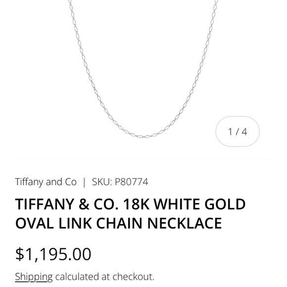 Tiffany White Gold 24” Oval Link Chain Necklace - Picture 9 of 9